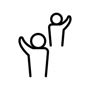 People raised hand icon vector