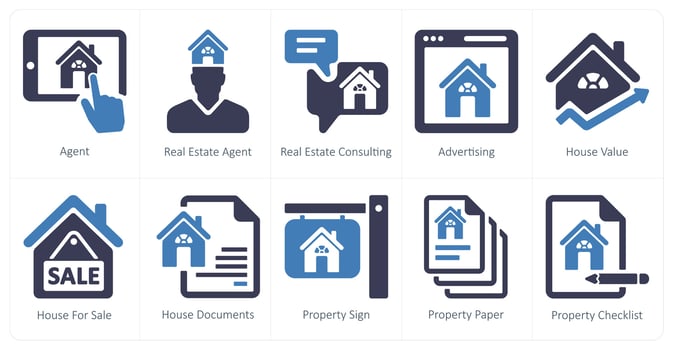 A set of 10 Real Estate icons as agent, real estate agent vector