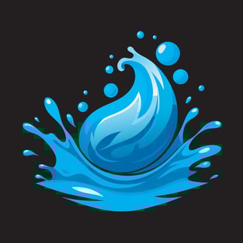 Water splash isolated on black background vector
