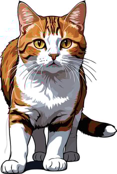 Graceful Agean cat art and Illustration vector