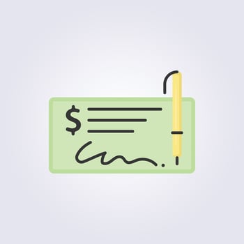 flat paycheck banknote icon logo illustration design vector