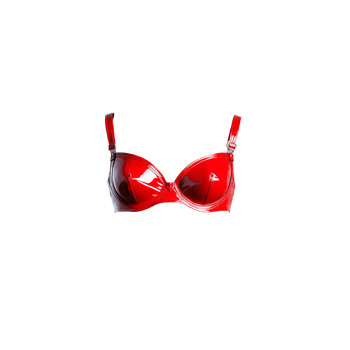 Edgy Red Patent Leather Bra An edgy red patent leather bra with a glossy eye png