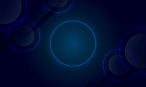 Neon round frame with shining effects on dark background. vector