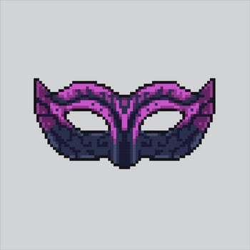 Pixel art illustration Party Mask. Pixelated Party Mask. Party Mask pixelated for the pixel art game and icon for website and game. old school retro. vector