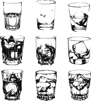 Vintage Hand Drawn Glass Artwork vector