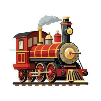 Retro style steam engine train illustration vector