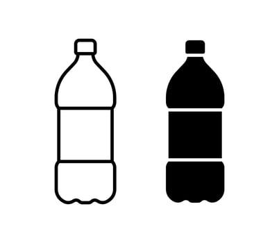 Plastic bottle icon isolated on white background. vector