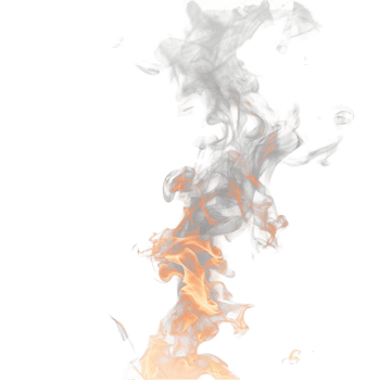 A fire on a white background with smoke Genereted AI png
