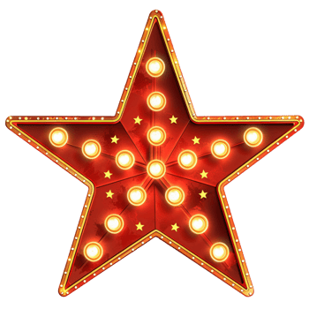 3d gold Star and glitter light effect decoration. png