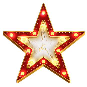 3d gold Star and glitter light effect decoration. png