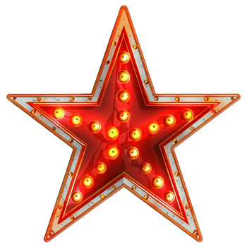 3d gold Star and glitter light effect decoration. png