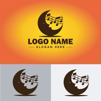 Moon logo icon for business brand app icon stars Moon Night bed logo template vector