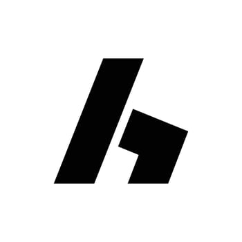 Letter H lowercase modern logo design vector