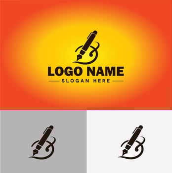 Pen write pencil logo icon for business brand app icon School Education University College Academic Campus pen logo template vector