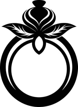 Women Decorative finger ring illustration black and white vector