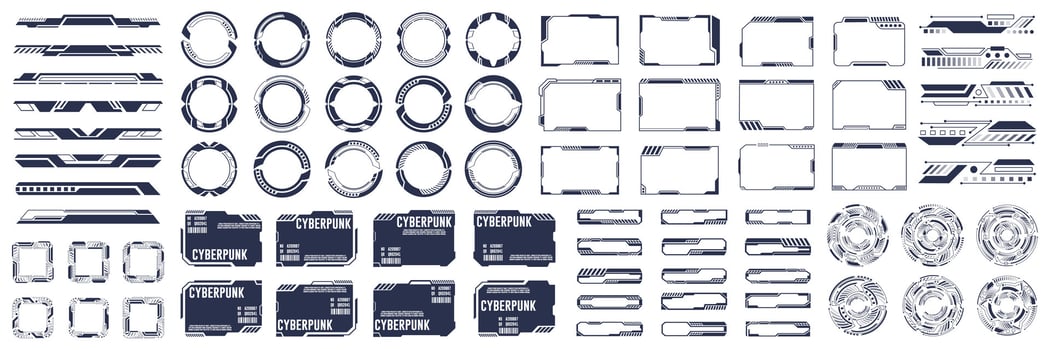 Futuristic Interface Elements Set. Sci-Fi HUD and UI Design Components vector