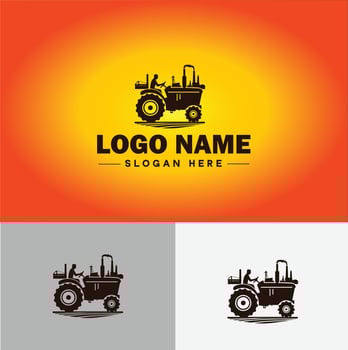 Tractor farm agriculture logo icon for business brand app icon farm industries machinery Tractor logo template vector