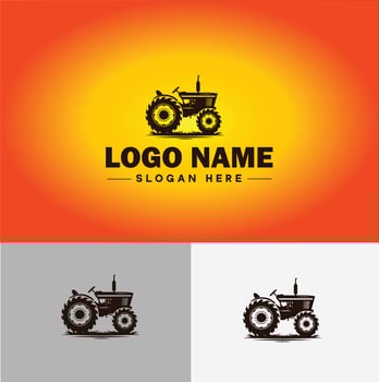 Tractor farm agriculture logo icon for business brand app icon farm industries machinery Tractor logo template vector