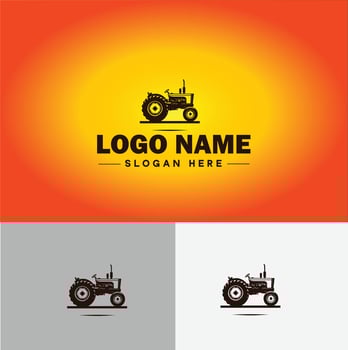 Tractor farm agriculture logo icon for business brand app icon farm industries machinery Tractor logo template vector