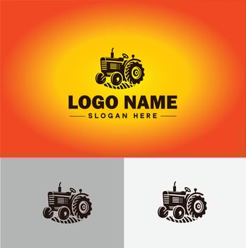 Tractor farm agriculture logo icon for business brand app icon farm industries machinery Tractor logo template vector