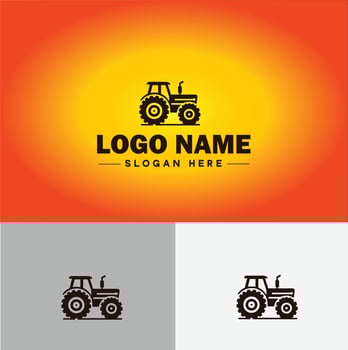Tractor farm agriculture logo icon for business brand app icon farm industries machinery Tractor logo template vector