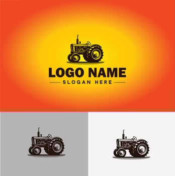 Tractor farm agriculture logo icon for business brand app icon farm industries machinery Tractor logo template vector