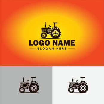 Tractor farm agriculture logo icon for business brand app icon farm industries machinery Tractor logo template vector