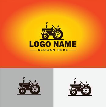 Tractor farm agriculture logo icon for business brand app icon farm industries machinery Tractor logo template vector
