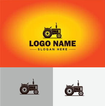 Tractor farm agriculture logo icon for business brand app icon farm industries machinery Tractor logo template vector