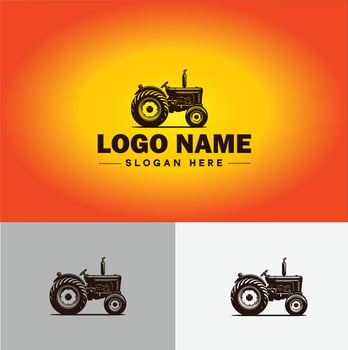 Tractor farm agriculture logo icon for business brand app icon farm industries machinery Tractor logo template vector
