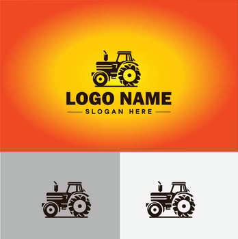 Tractor farm agriculture logo icon for business brand app icon farm industries machinery Tractor logo template vector