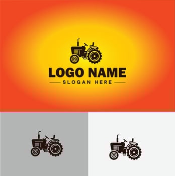 Tractor farm agriculture logo icon for business brand app icon farm industries machinery Tractor logo template vector