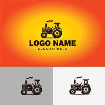 Tractor farm agriculture logo icon for business brand app icon farm industries machinery Tractor logo template vector