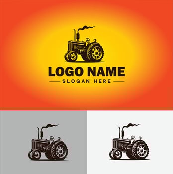 Tractor farm agriculture logo icon for business brand app icon farm industries machinery Tractor logo template vector