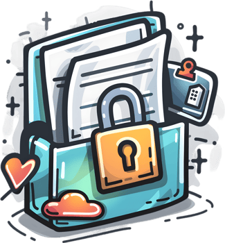 A folder with a padlock and a heart png