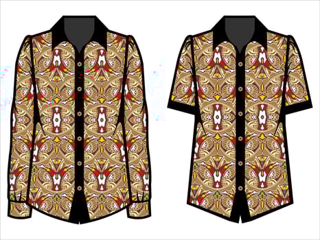 various batik clothes vector