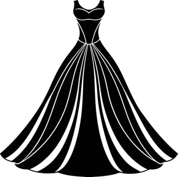 women dress illustration black and white vector