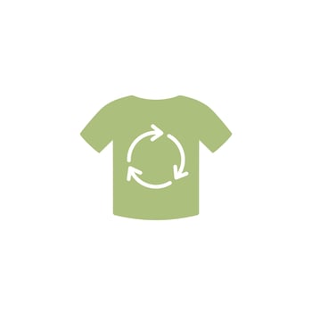 Sustainable fashion icon on white, vector