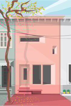Beautiful house scene vector