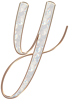White holographic alphabet png