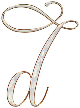 White holographic alphabet png