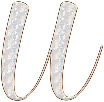White holographic alphabet png