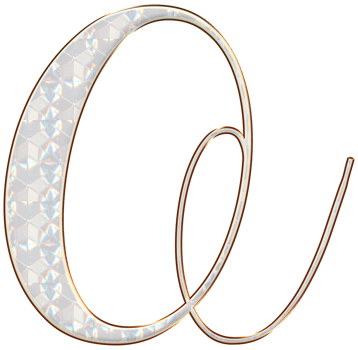 White holographic alphabet png
