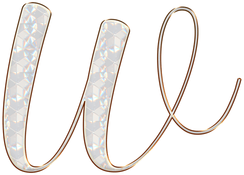 White holographic alphabet png