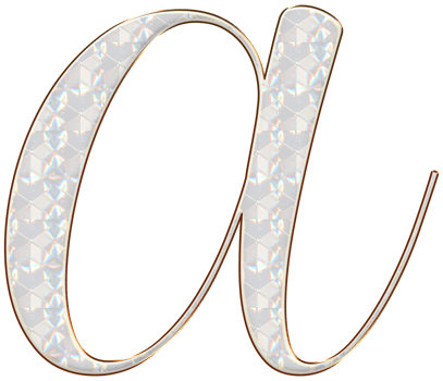 White holographic alphabet png