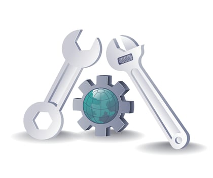 Symbols in the world of tech repairs vector
