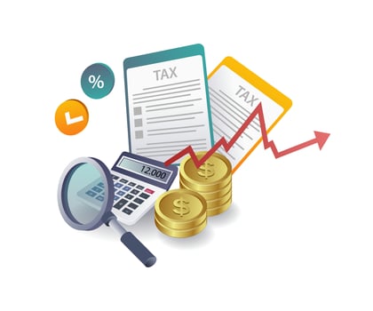 Report analyzing business income tax data vector