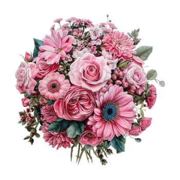 Colorful Flower Bokeh on Transparent Background png
