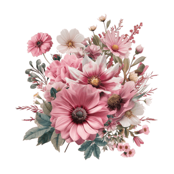 Colorful Flower Bokeh on Transparent Background png