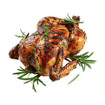 Grilled Whole Chicken on Transparent Background png